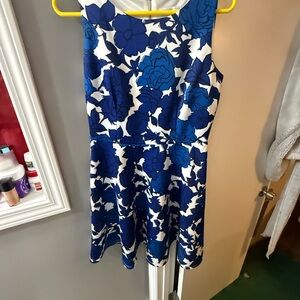 New York & Company Blue and White Floral Dress